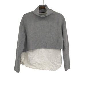 Zara Trafaluc Collection Women's Size XS Gray White Two Piece Top Academia Prep